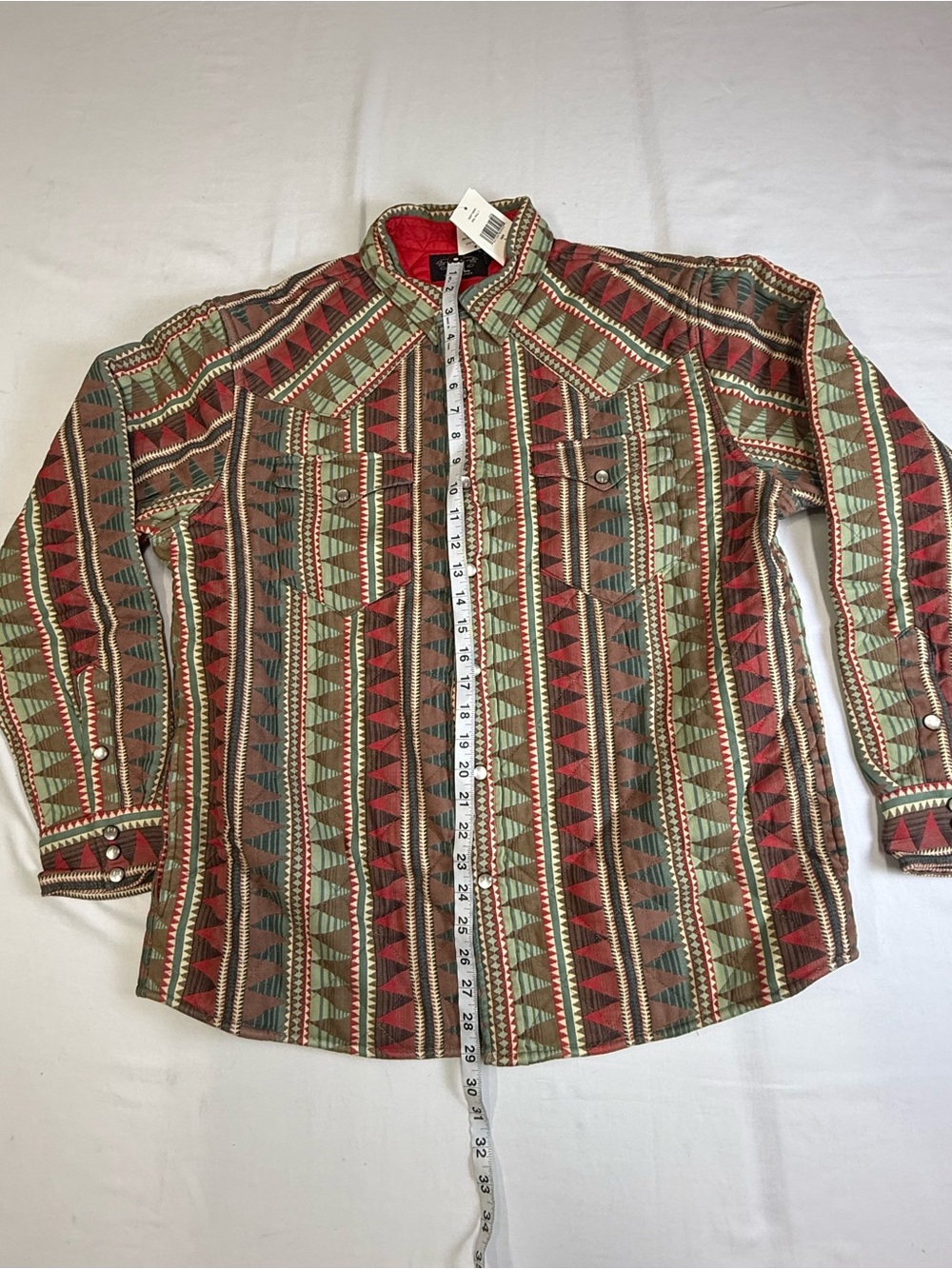 Ralph Lauren Double RL Southwestern Geometric Button-Down - Red, Green, Brown - Picture 2 of 13